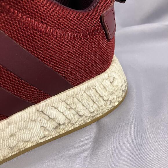 Adidas NMD R2 Shoes Mens Size 11 Maroon Red Boost Knit Sneakers Gum Sole‎ CQ2402 main image 5